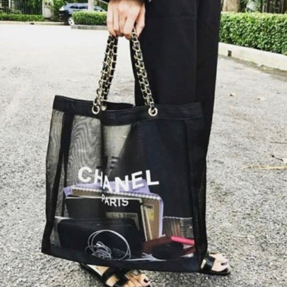 Chanel Mesh Tote Bag / Gold Chain