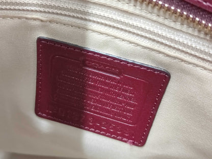 Coach Signature Satchel Bag - Bordeaux / Crème
