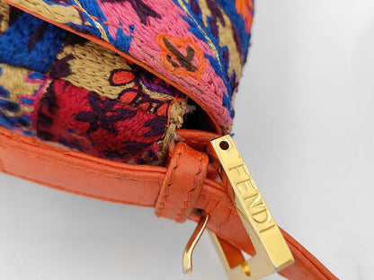 Fendi Mamma Baguette Embroidered Shoulder Bag