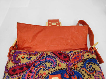 Fendi Mamma Baguette Embroidered Shoulder Bag